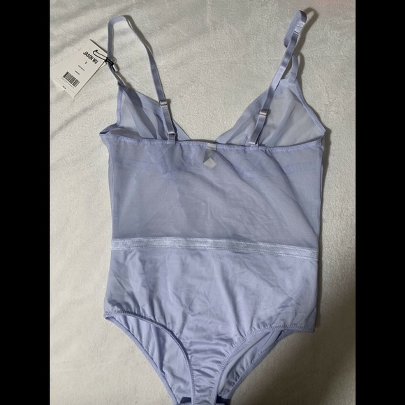 NWT $85 Jason Wu Mesh Band Underwire Thong Bodysuit Heather Ice [‎ Small ] - Picture 9 of 12